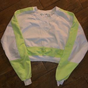 Urban outfitters neon green crop sweatshirt